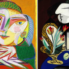Las obras de Picasso ‘Mujer en la ventana’ y ‘Naturaleza muerta y tulipanes’.