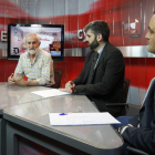 Elena Rodríguez Costilla, Matías Llorente, Roberto Núñez y Alberto Domingo ayer en la tertulia