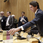 El expresidente del Gobierno José María Aznar, durante la presentación.