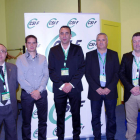 Francisco Lama (centro) junto a otros dirigentes del CSIF.