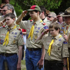 Miembros de los Boy Scouts, en una jura de bandera, en el 2009, en Hudson (Winsconsin).