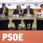 Varios miembros del PSOE al inicio de la comisión sobre el caso Bárcenas.