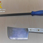 Efectos decomisados al joven detenido. GUARDIA CIVIL