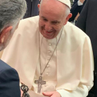 José Fernández Nieto entrega al Papa la Virgen de la Encina. SDP