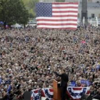 El candidato demócrata Obama, en su discurso del pasado jueves en Indianápolis