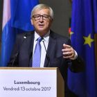 El presidente de la Comisión Europea, Jean-Claude Juncker, este mediodía.