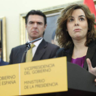 Sáenz de Santamaría, en el acto de toma de posesión de altos cargos de Presidencia.