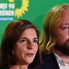 Katrin Goring-Eckart (izquierda) junto al también dirigente de Los Verdes alemanes Anton Hofreiter.