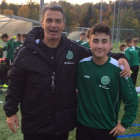 Daniel López, a la derecha, junto al entrenador de la Academia.