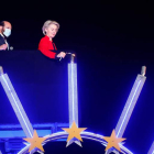 Ursula von der Leyen y Menachem Margolin en Bruselas. JOHANNA GERON