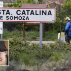 Un peregrino, ayer, en el tramo del Camino en el que desapareció Denise