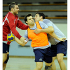 Andreu, Ruesga y Goñi, en un entrenamiento.