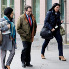 El magistrado Juan Antonio Ramírez , a su llegada al juzgado.