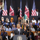 Barack Obama durante una de sus intervenciones en Nairobi.