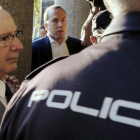 El exvicepresidente del gobierno Rodrigo Rato a su llegada esta manana a los Juzgados de Plaza Castilla.