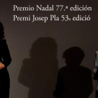 Najat El Hachmi, ganadora del Premio Nadal con la novela ‘El lunes nos querrán’, junto a María Barbal Premio Josep Pla. TONI ALBIR