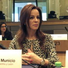 04/2017.- La presidenta de las Cortes de Castilla y León, Silvia Clemente, participa en una reunión sobre población en Bruselas el año pasado.