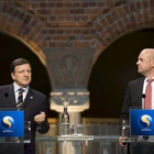 El presidente de la CE, José Manuel Durao Barroso, y el primer ministro sueco, Fredrik Reinfeldt.