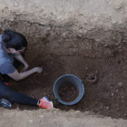 Trabajos de exhumación en el cementerio de León, en una imagen de archivo de 2019. MARCIANO PÉREZ