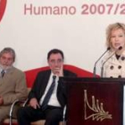 La secretaria de Estado, Leire Pajín en un momento de su discurso en el acto de presentación