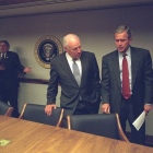 Bush y Cheney durante el gabinete de emergencia.