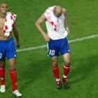 Trezeguet y Zidane se retiran cabizbajos, tras el empate ante Croacia