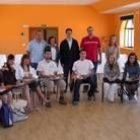 Profesores y alumnos del curso de la Universidad de León que se imparte en Hospital de Órbigo