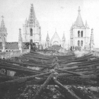 Estado de la techumbre de la Catedral tras el incendio.