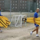Alcaide y Aitor Fernández entrenaron ayer a un ritmo inferior al del resto de compañeros