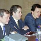 Pedro Duque, entre la multitud, durante la recepción en el auditorio de Sahagún