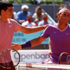Los españoles Carlos Alcaraz y Rafael Nadal lideran el ránking mundial del tenis ATP. EFE
