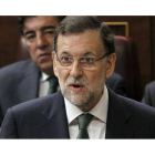 El presidente del Gobierno, Mariano Rajoy, durante su intervención en la sesión de control al Ejecutivo.