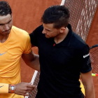Rafa Nadal y Dominic Thiem al finalizar el partido.