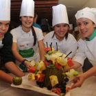 Presentación de macedonia realizada en un curso para fomentar la dieta mediterránea en el Hostal de San Marcos.