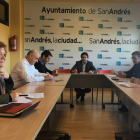 Terrón, Chamorro, Gómez, Blanco, Ribo y Fernández, en la reunión. DL