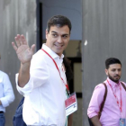 Pedro Sánchez, a su llegada al congreso del PSOE.