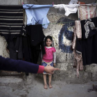 Dos niños en el campo de refugiados de Jabaliya, en Gaza.