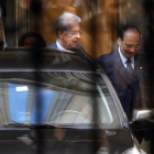 Mario Monti, a su llegada al Palazzo Chigi, esta tarde.