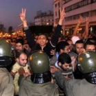 Una manifestación de estudiantes en paro, ayer en Rabat