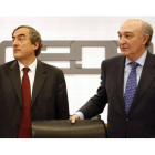 El presidente de la CEOE, Juan Rosell, junto al secretario general, José María Lacasa.