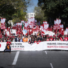 Cabecera de la manifestación celebrada en Madrid contra la ley del aborto.