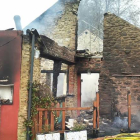 Estado en el que quedó la vivienda afectada por el incendio en San Justo de Cabanillas.