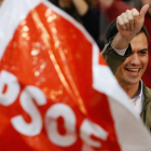 Sánchez ayer, en el acto de arranque de campaña del PSOE
