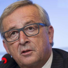 Juncker, en la rueda de prensa, este viernes en Bruselas.