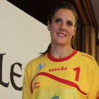Cristina González, la portera leonesa de la selección española en el Mundial de Serbia.