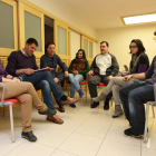 Reunión de Juventudes Socialistas, ayer, en la sede.