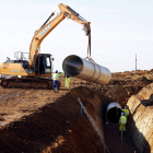 Estado de las obras el pasado mes de octubre para instalar los ramales en el Canal de Payuelos. MARCIANO