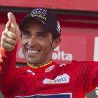 'Purito', Valderde y Contador durante la última etapa de la Vuelta 2012.
