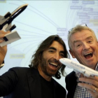 Michael O'Leary, presidente de Ryanair  y Javier Hidalgo, de Globalia, en la rueda de prensa de hoy.
