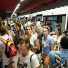 Imagen tomada ayer en la estación de metro de Nuevos Ministerios.